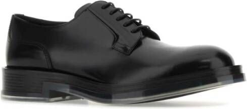 alexander mcqueen Zwarte leren veterschoenen Black Heren