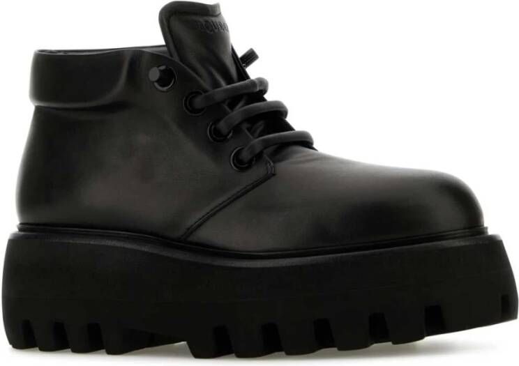 alexander mcqueen Zwarte leren veterschoenen Black Heren