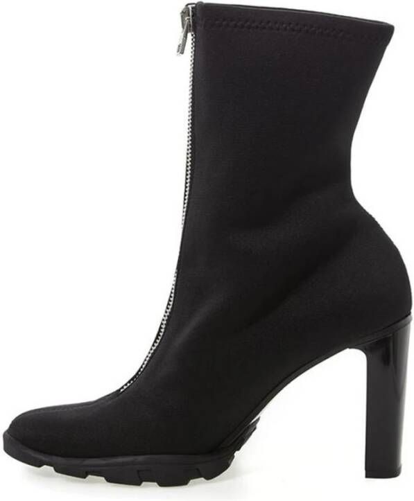 alexander mcqueen Zwarte Neopreen Laars Black Dames