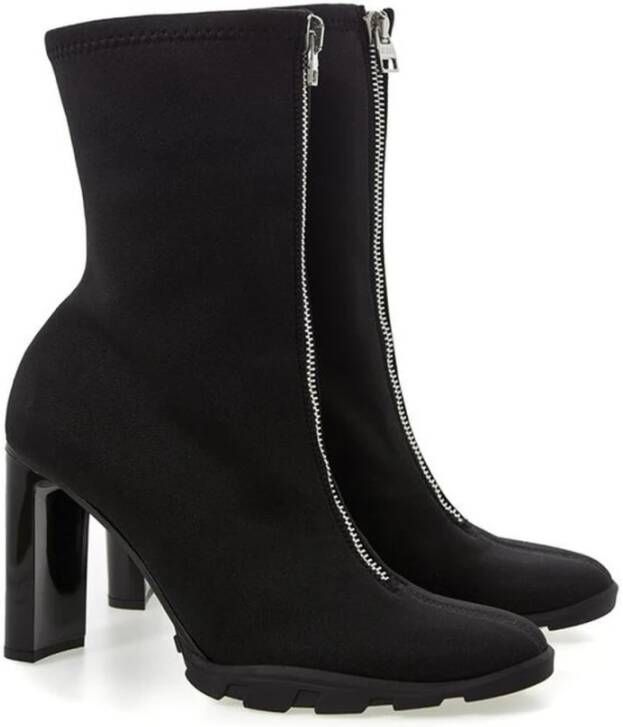 alexander mcqueen Zwarte Neopreen Laars Black Dames