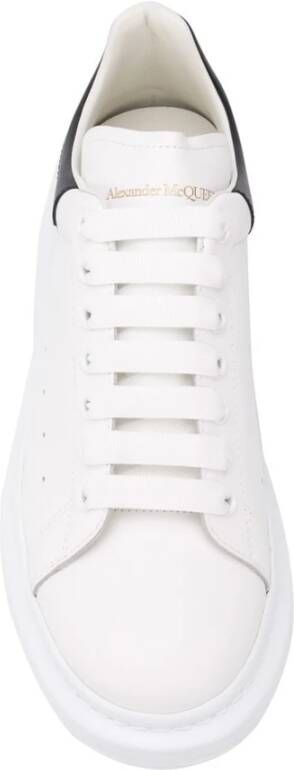 alexander mcqueen Zwarte Oversize Leren Sneakers met Witte Hiel Black Heren