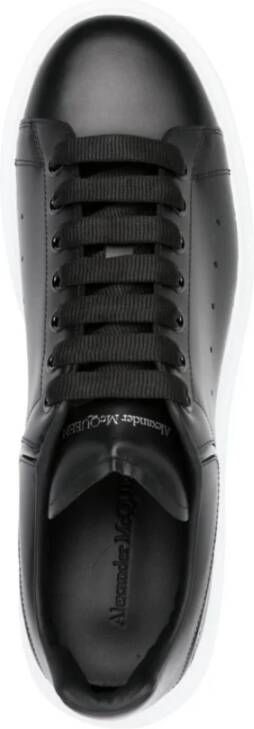 alexander mcqueen Zwarte Oversized Leren Sneakers Black Heren
