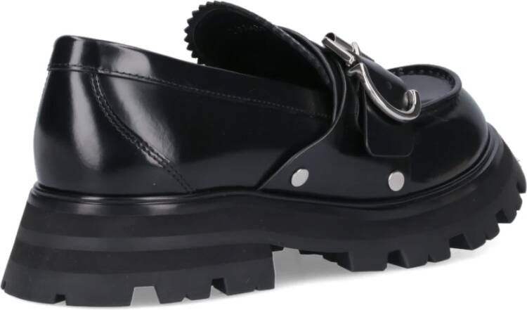 alexander mcqueen Zwarte Platte Mocassini Schoenen Black Heren