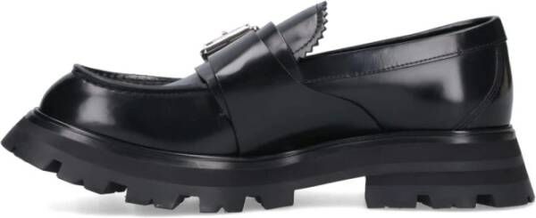 alexander mcqueen Zwarte Platte Mocassini Schoenen Black Heren