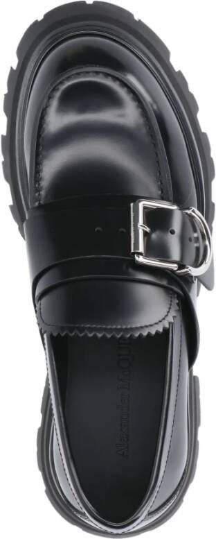 alexander mcqueen Zwarte Platte Mocassini Schoenen Black Heren