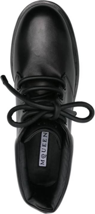 alexander mcqueen Zwarte platte schoenen met veters enkellengte Black Heren