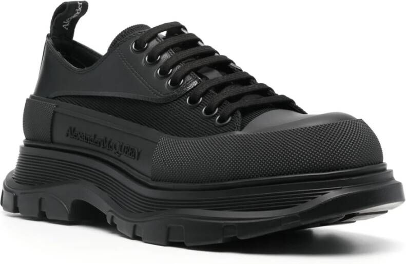 alexander mcqueen Zwarte Sneakers met Mesh Panelen Black Heren