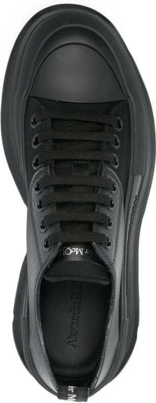 alexander mcqueen Zwarte Sneakers met Mesh Panelen Black Heren