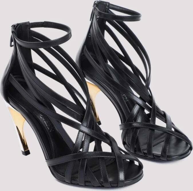 alexander mcqueen Zwarte Strappy Sandalen Black Dames