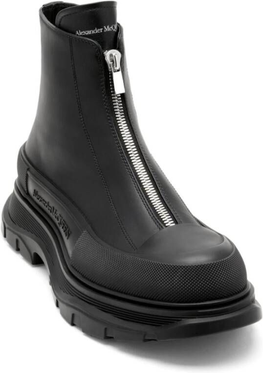 alexander mcqueen Zwarte Tread Slick Enkellaarzen Zwart Heren