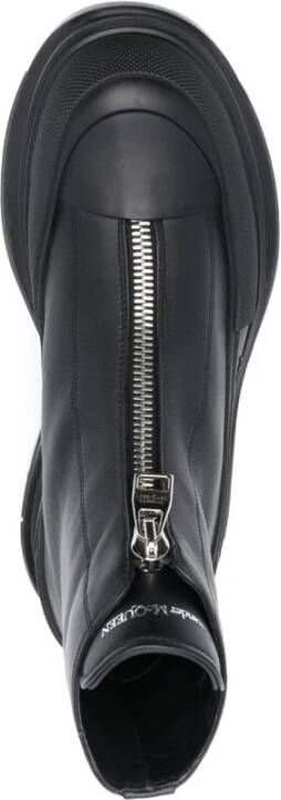 alexander mcqueen Zwarte Tread Slick Rits Enkellaarzen Zwart Heren