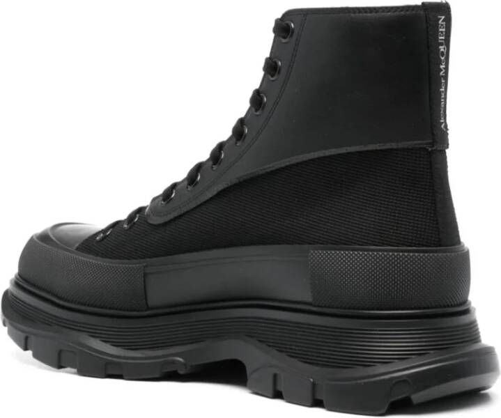 alexander mcqueen Zwarte Veterschoenen met Rubberen Zool Black Heren