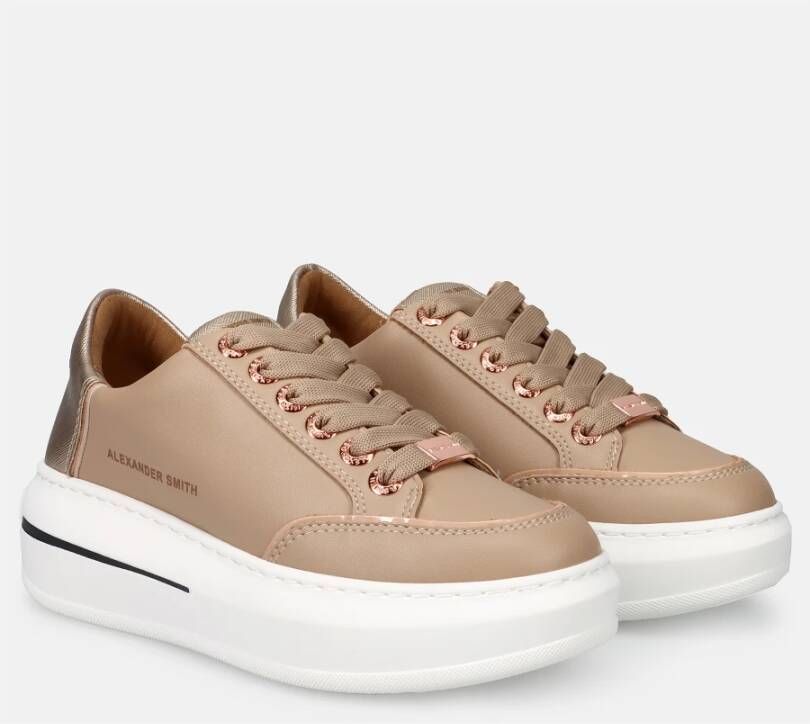 Alexander Smith Beige Sneakers Lancaster Stijl Beige Dames