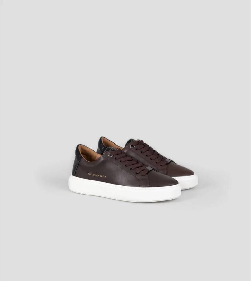 Alexander Smith Donkerbruine Stadsstijl Sneakers Brown Heren