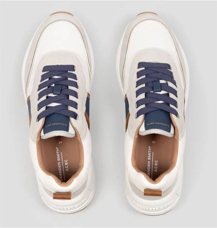 Alexander Smith Eco-Dover Wit Blauw Sneakers Multicolor Heren