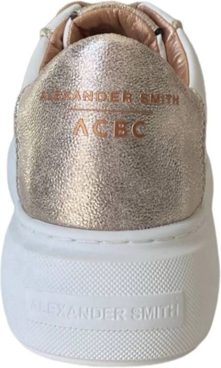 Alexander Smith Eco-Greenwich Leren Sneaker Wit Goud White Dames