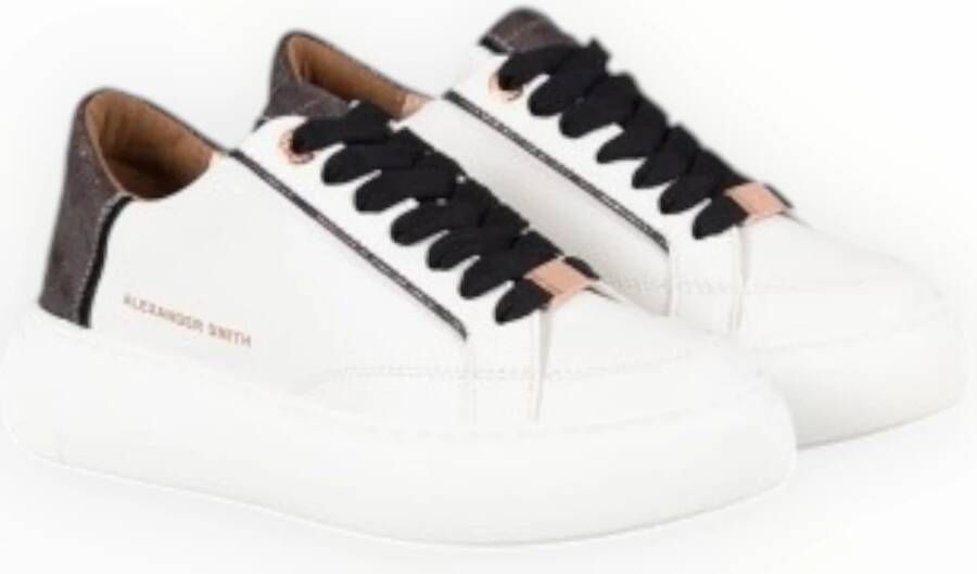 Alexander Smith Eco-Greenwich White Black Sneakers White Dames