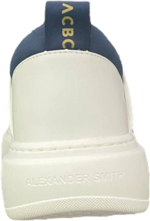 Alexander Smith Eco Wembley Leren Sneaker Wit Blauw White Heren