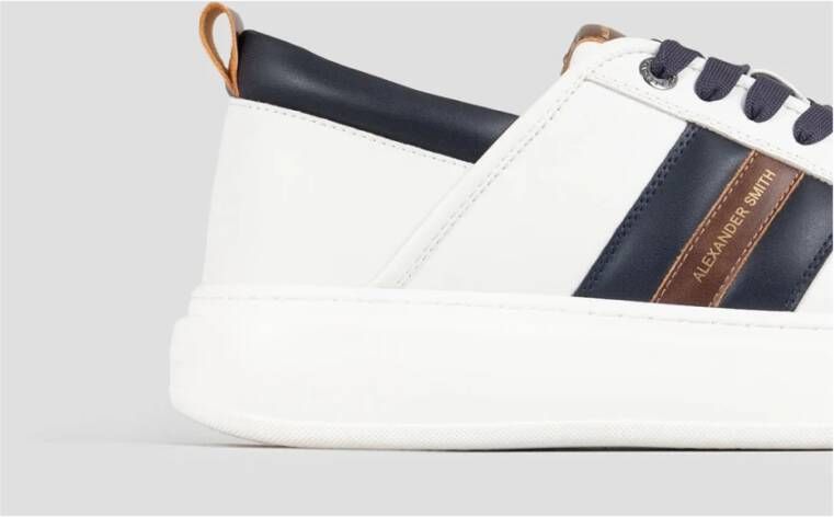 Alexander Smith Eco Wembley Wit Blauw Cognac Sneakers White Heren