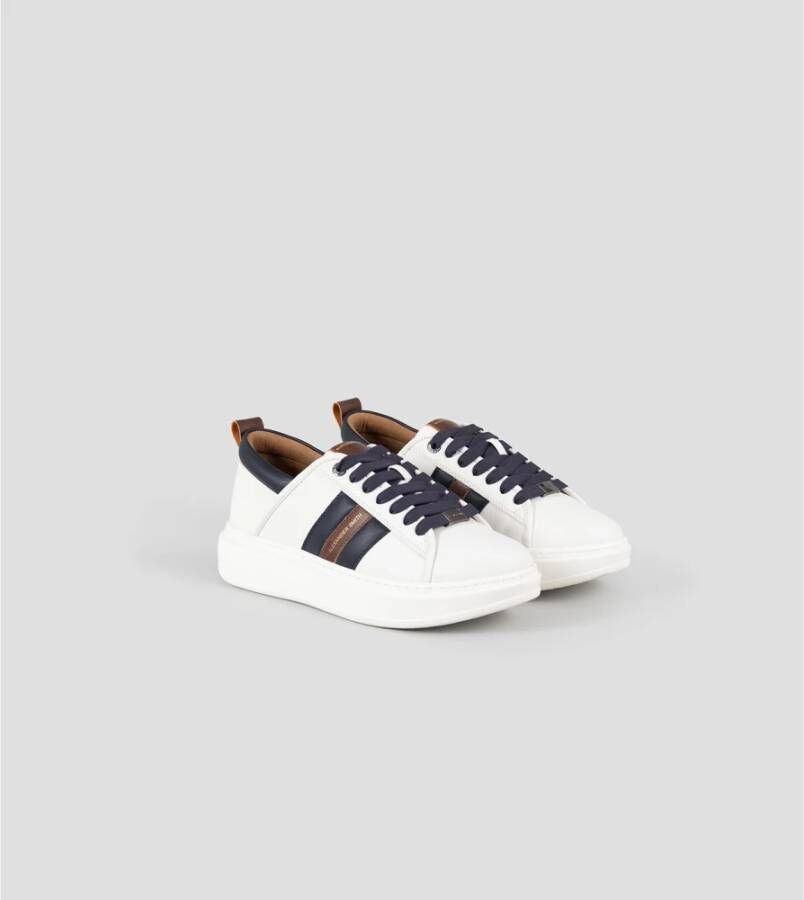 Alexander Smith Eco Wembley Wit Blauw Cognac Sneakers White Heren