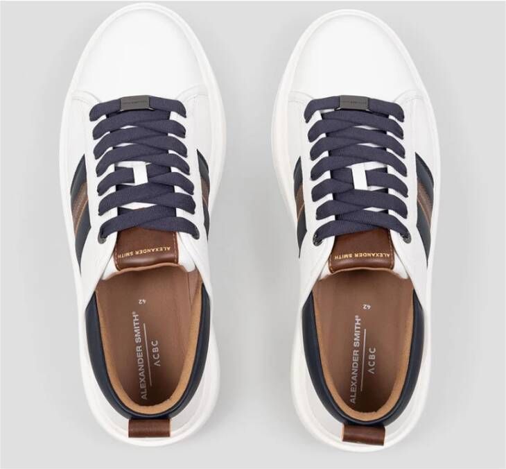 Alexander Smith Eco Wembley Wit Blauw Cognac Sneakers White Heren