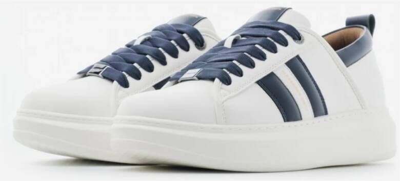 Alexander Smith Eco-Wembley Wit Blauwe Sneakers Wit Heren