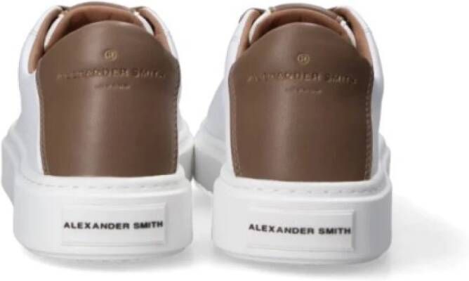 Alexander Smith Groene katoenen sneakers met logo White Heren