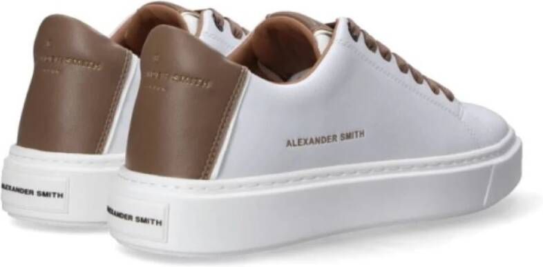 Alexander Smith Groene katoenen sneakers met logo White Heren