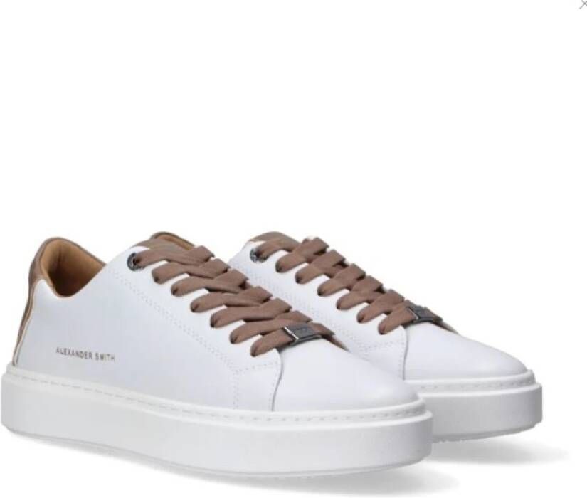 Alexander Smith Groene katoenen sneakers met logo White Heren