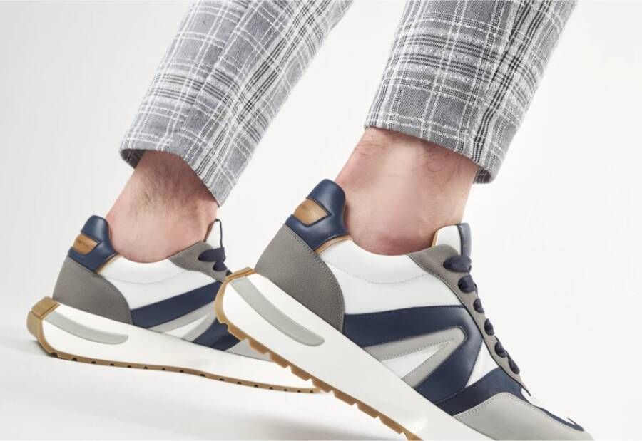 Alexander Smith Hyde Man Wit Blauw Runner Sneakers Wit Heren