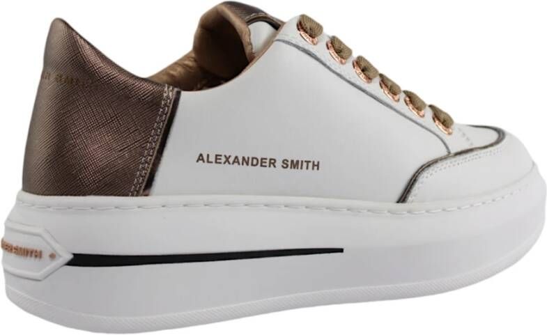 Alexander Smith Koper Donker Wit Sneakers White Dames