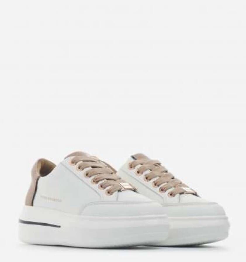 Alexander Smith Lancaster Gate Wit en Camel Leren Sneakers Wit Dames