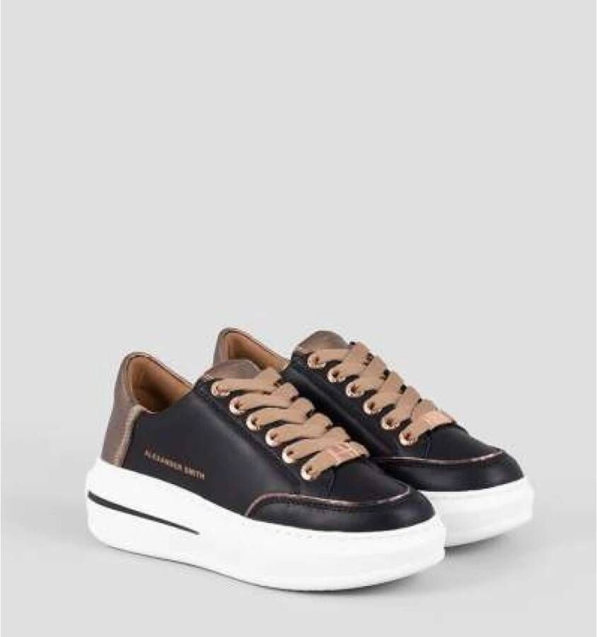 Alexander Smith Lancaster Gate Zwarte Leren Sneakers Black Dames