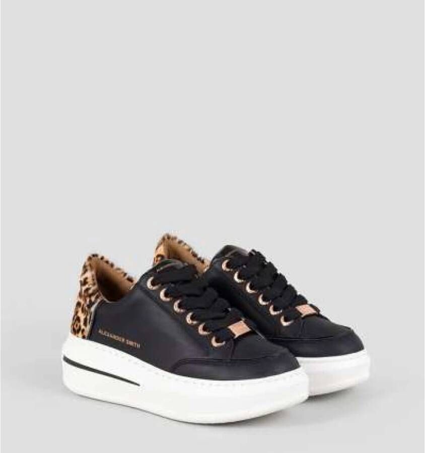 Alexander Smith Lancaster Gate Zwarte Leren Sneakers Black Dames