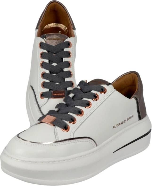 Alexander Smith Lancaster Woman Sneakers Wit Donker Zilver White Dames