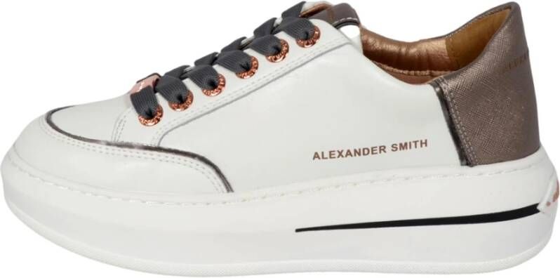 Alexander Smith Lancaster Woman Sneakers Wit Donker Zilver White Dames