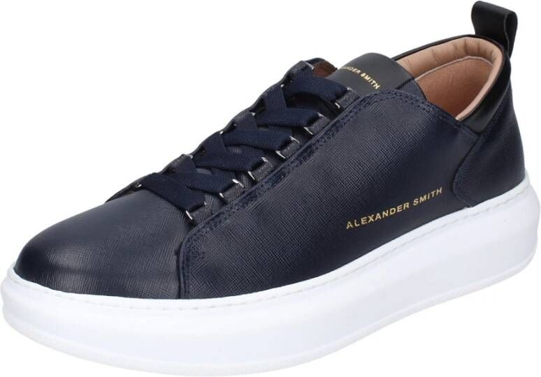 Alexander Smith Leren Heren Sneakers Stijlvolle Schoenen Blue Heren