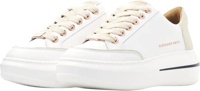 Alexander Smith Leren Logo Sneakers White Dames