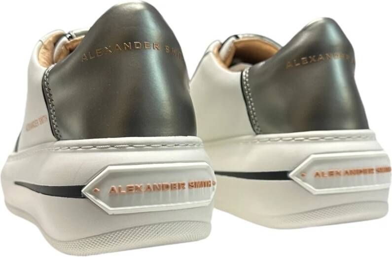 Alexander Smith Leren Sneaker met Logo Detail White Dames