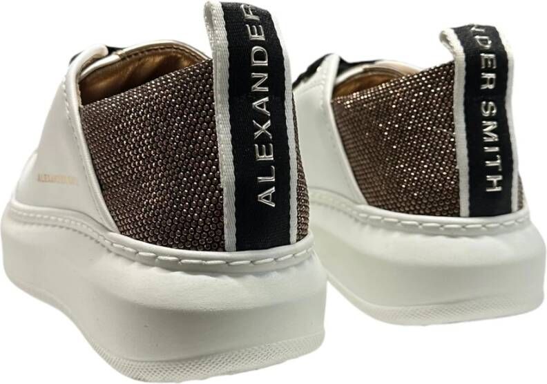 Alexander Smith Leren Sneaker met Logo Detail White Dames