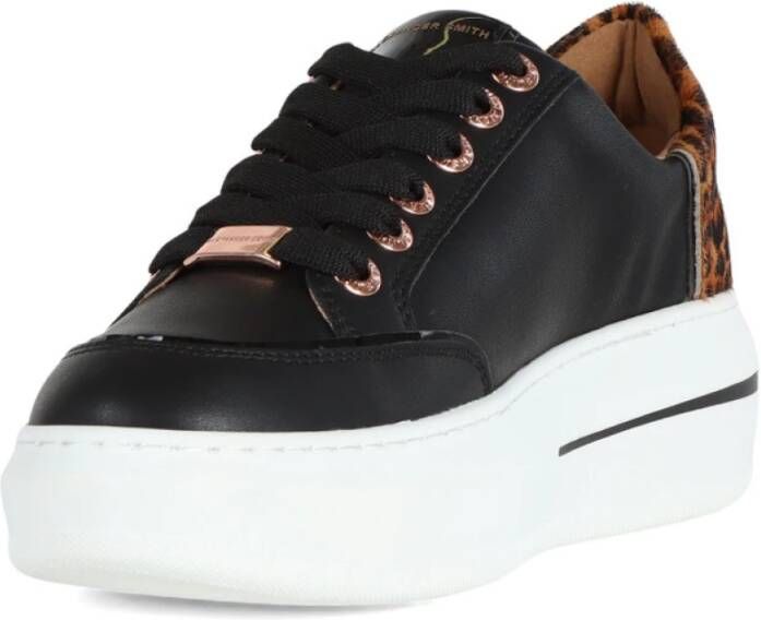 Alexander Smith Leren Sneakers met Contrast Inzetstukken Black Dames