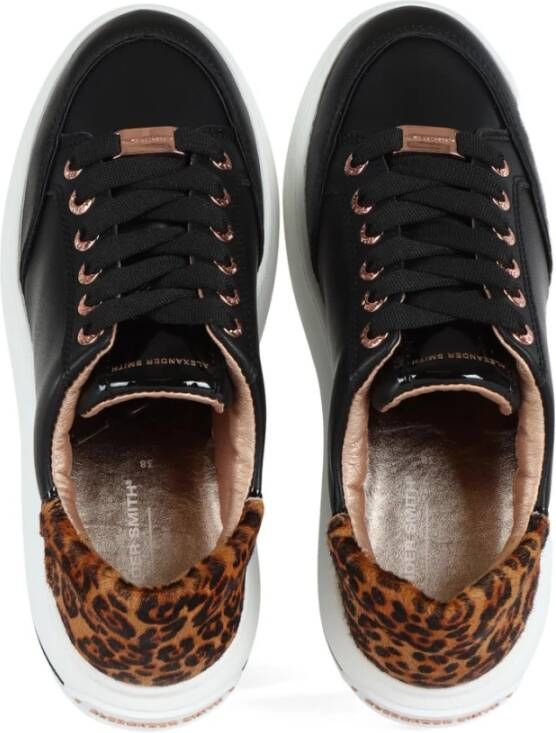 Alexander Smith Leren Sneakers met Contrast Inzetstukken Black Dames