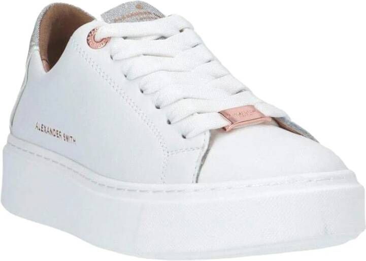 Alexander Smith Leren Sneakers met Logo Detail White Dames