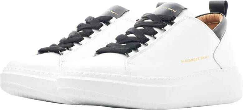 Alexander Smith Leren sneakers met logo detail White Heren