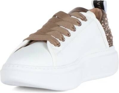 Alexander Smith Leren Sneakers met Strass Versieringen White Dames