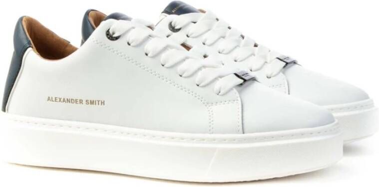 Alexander Smith Londen Sneakers Blauw Retro Plaatje White Heren