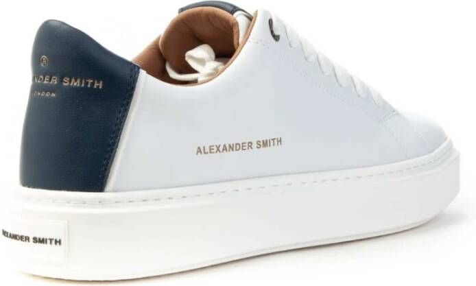 Alexander Smith Londen Sneakers Blauw Retro Plaatje White Heren