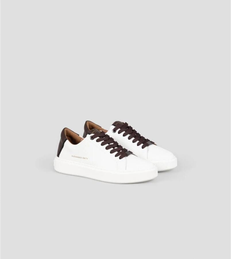 Alexander Smith London Man Dark Brown Sneakers White Heren