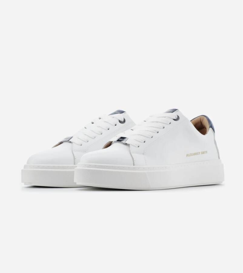 Alexander Smith London Man White Blue Sneakers Multicolor Heren