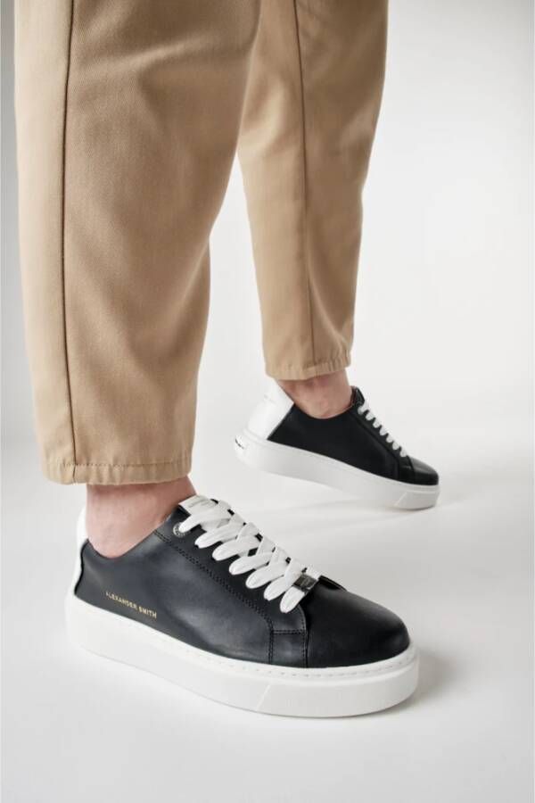 Alexander Smith London Man Zwart Wit Sneakers Black Heren